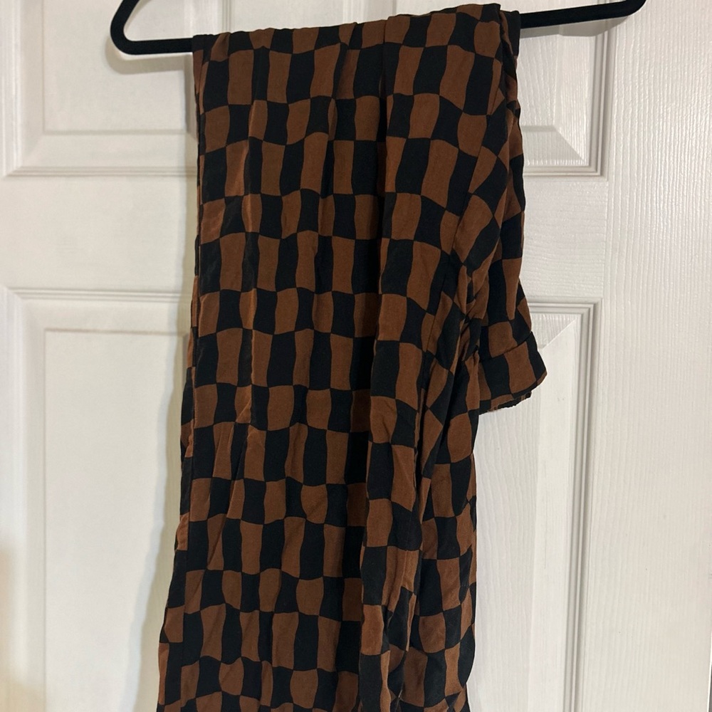 Brown and Black Checkered Pants